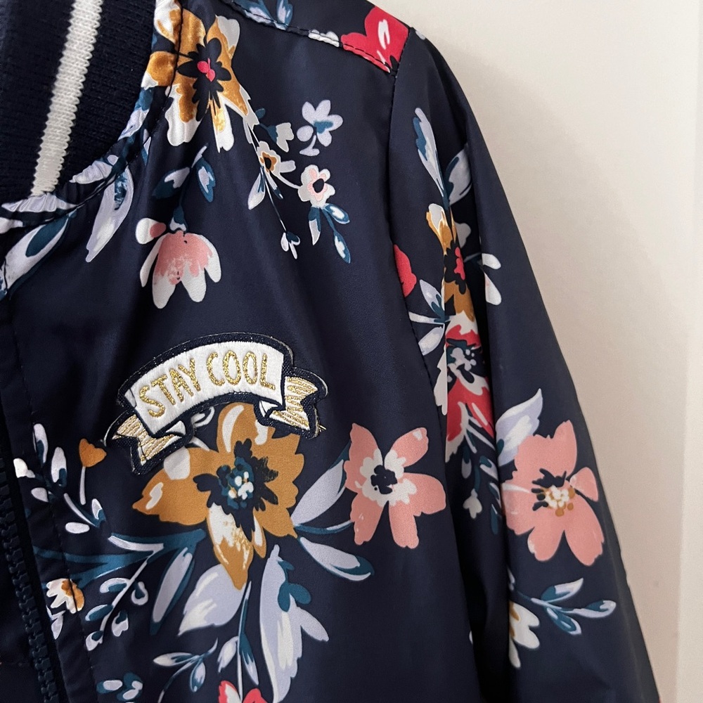 Carter's Kids Floral Jacket - Navy and Pink - Picture 4 of 8